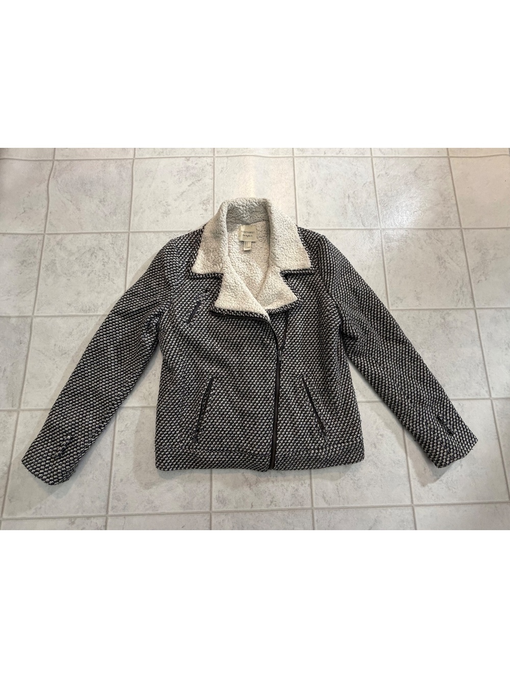 Forever 21 gray sherpa moto jacket
